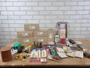 (6) New Motorola Speaker Mics, Assorted Bits, Wire, Vintage Dice, Brass Hose Nozzles and More