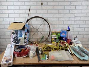 Large Fish Tape, Portable Shovel, Under Cabinet Light, 6 Strap Hinges, Funnels and More