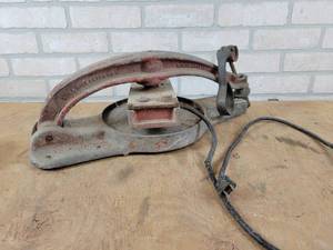 Antique Cast Aluminum Mule Hide Patch Co. Press - Approx. 22 Long