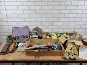 (2) Boxes of Folding Table Leaf Hinges, Hand tools, Hardware and More