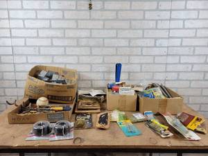 Large Lot of New in Package Hardware, Deck Brackets, 16awg black wire and More