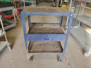 Rolling Steel Shop Cart w Drawer - Approx. 39 x 26 x 18 - NO SHIPPING