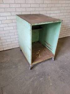 lot 696 image: Vintage Steel Rolling Shop Cabinet - Approx. 26 x 21 x 31 Tall - NO SHIPPING