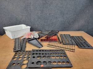 lot 704 image: Large Lot of Assorted Tool Organizers - Socket Trays, Wrench holders and More