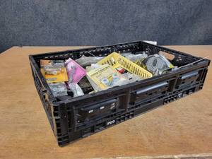 lot 706 image: Large Lot of Assorted Hardware in Collapsible Crate