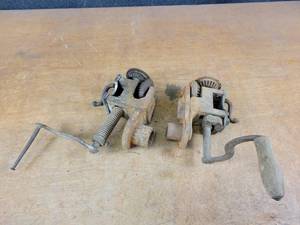 lot 732 image: Pair of Antique Cast Iron Burring Bead Rollers