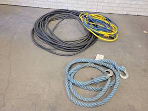 lot 744 image: 25,000 LB x 20 Tow Rope, Black Rubber Hose and More - NO SHIPPING