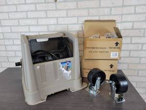 lot 825 image: (2) Sets of Caster Wheels, 5 x 2, Each Kit has (2) Fixed and (2) Swivel  Suncast Hose Reel - NO SHIPPING
