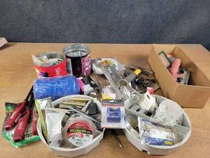 lot 897 image: Large Lot of Tools and Hardware - NO SHIPPING