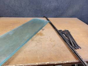lot 904 image: Wall Mount Glass Shelving - Includes (4) Shelves, (2) Wall Brackets and (8) Shelf Brackets - NO SHIPPING