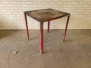 lot 920 image: Steel Frame Table w Wood Insert - Approx. 24 x 27.5 x 27 Tall - NO SHIPPING