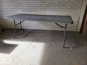 lot 678 image: Heavy Duty ICEBERG Plastic Folding Table - 72 x 30 x 29 Tall - NO SHIPPING