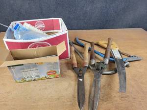 lot 851 image: Tree Saws, Hedge Clippers, Plumbing Supplies and More - NO SHIPPING