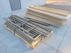 lot 647 image: Xtreme Garage Rack Shelving - (4) Uprights, (16) Crossmembers and (9) Shelves - NO SHIPPING