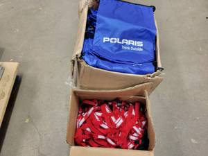lot 875 image: Case of 150 POLARIS Bags (18 x 12) and Case of Snap Fitness Key Straps