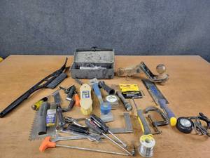 lot 881 image: Hand Tools, Solder, Receiver Hitch  Ball and More