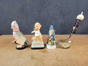 lot 1069 image: (4) Vintage Liquor Decanters - Jim Beam, George Dickel and Old Fitz - NO SHIPPING