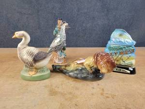 lot 1076 image: (4) Vintage Liquor Decanters - Jim Beam, Ezra Brooks and More - NO SHIPPING