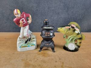 lot 1078 image: (3) Vintage Liquor Decanters - Jim Beam, Ezra Brooks and Garnier - NO SHIPPING