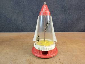 lot 1119 image: Vintage Ring Ding Spaceship 1 Bubble Gum Machine w Key - Approx. 16 Tall