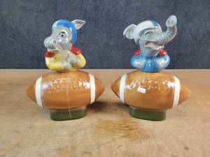 lot 1120 image: (2) Vintage Football Liquor Decanters - NO SHIPPING