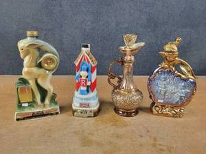 lot 1129 image: (4) Vintage Liquor Decanters - NO SHIPPING