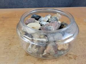 lot 1165 image: Bowl Full of Cool Rocks - Bowl is Approx. 13 Diameter x 7 Tall - NO SHIPPING