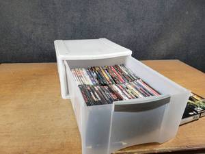 lot 1198 image: Large Lot of DVDs in Plastic Drawer
