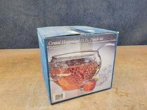 lot 1205 image: Crystal Happenings Punch Bowl Set - NO SHIPPING