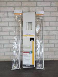 lot 1184 image: NEW IN PACKAGE - 24 x 48 Cordless 2 Faux Wood Blinds and (2) sets of 28 - 48 Heavy Duty Curtain Rods - NO SHIPPING