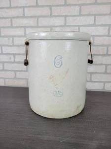 lot 1191 image: 6 Gallon Red Wing Crock with Handles - NO SHIPPING
