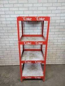 lot 1212 image: Metal Coke Display with 4 Shelves - NO SHIPPING