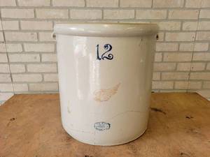 lot 1016 image: Antique 12 Gallon Red Wing Crock - Overall about 17 Diameter x 17 Tall - NO SHIPPING