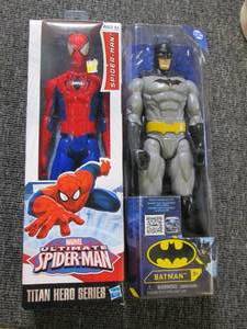 spiderman and batman figure...