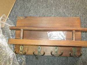 3 new wood shelves with hooks ...