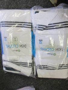 2 new packages of 12x12 dish towels...