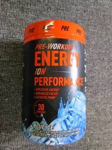 new pre workout energy blue ice 10....