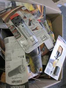 box of 39 new old stock flashlights...