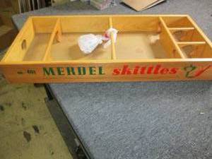 no. 401 merdel skittles wooden tray...