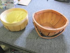 2 wooden baskets ...
