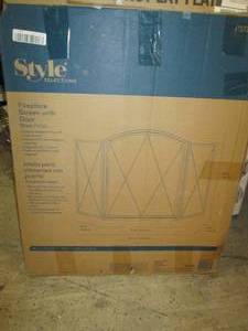 fireplace screen with door black fi...