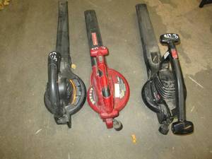 3 electric leaf blowers ...