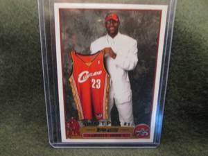 lot 11 image: 2003 Topps LeBron James Rookie Card...