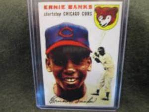 lot 19 image: Replica - Ernie Banks Card...