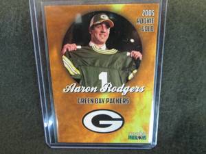 lot 67 image: 2005 Rookie Gold Aaron Rogers Card...