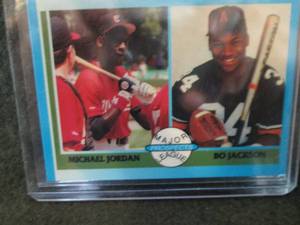 lot 92 image: Michael Jordan Bo Jackson Card...