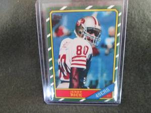 lot 122 image: 1986 Topps Jerry Rice Card...