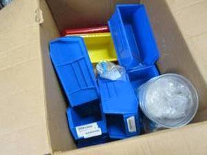 lot 231 image: Box of Assorted Organizing Bins...