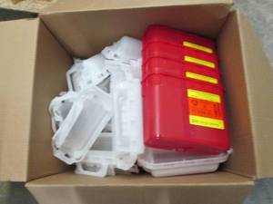 lot 244 image: 7- BD 5.4 qt Sharps Container...