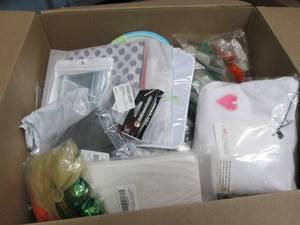 lot 297 image: Box of Assorted Small Overstock Ite...